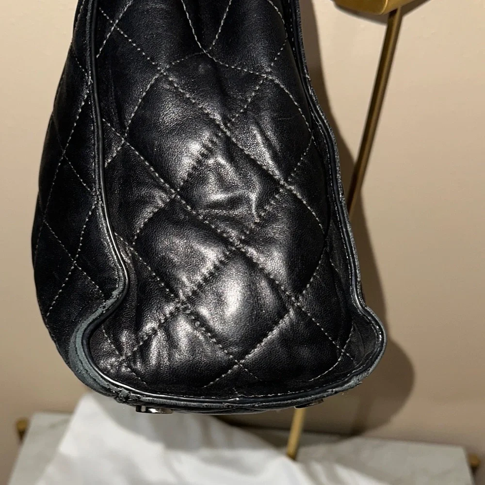 Michael Kors Black Quilted Shoulder Bag With Dust Bag & Scarf